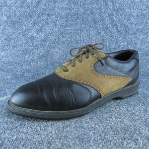 Mizuno Golf Cleat Men Saddle Oxfords Shoes Size 11 Medium Black‎ Leather Lace Up